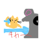 動物は友達〈ver．猫おふざけ〉（個別スタンプ：7）