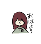 おんなのこと小さなくま（個別スタンプ：1）