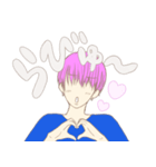 Pink Hair Boy Jxxx（個別スタンプ：1）