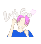 Pink Hair Boy Jxxx（個別スタンプ：4）