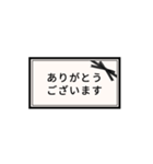 日常＆敬語のスタンプ。黒リボン（個別スタンプ：5）