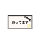 日常＆敬語のスタンプ。黒リボン（個別スタンプ：35）