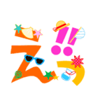 大きくて見やすいカラフル絵文字 夏編 太字（個別スタンプ：28）