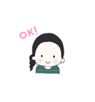 毎日使える☆ふわふわヘアの女の子スタンプ（個別スタンプ：1）