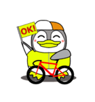ペンギンしくちゃん ロードバイクに乗る（個別スタンプ：1）