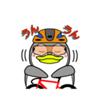 ペンギンしくちゃん ロードバイクに乗る（個別スタンプ：8）