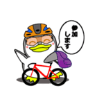 ペンギンしくちゃん ロードバイクに乗る（個別スタンプ：14）