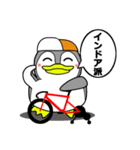 ペンギンしくちゃん ロードバイクに乗る（個別スタンプ：15）