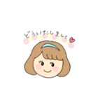 やさしい女の子とくまの生活（個別スタンプ：6）