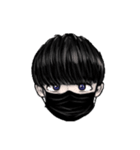黒マスクナムジャ。（個別スタンプ：1）