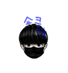 黒マスクナムジャ。（個別スタンプ：10）