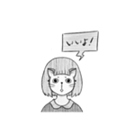 猫の面をつけた女の子（個別スタンプ：5）
