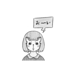 猫の面をつけた女の子（個別スタンプ：11）