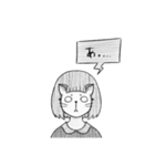 猫の面をつけた女の子（個別スタンプ：14）