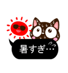 小さい黒猫スタンプ【夏の黒い吹き出し編】（個別スタンプ：4）