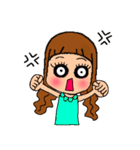 デカ目ロング女子（個別スタンプ：11）