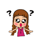 デカ目ロング女子（個別スタンプ：15）