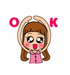 デカ目ロング女子（個別スタンプ：32）