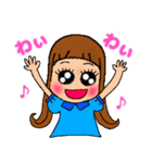 デカ目ロング女子（個別スタンプ：38）