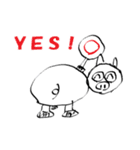 ふりむきブタ（個別スタンプ：3）