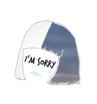 空色のおかっぱガールちゃん（個別スタンプ：7）