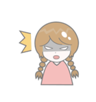 シンプルなおさげの女の子（個別スタンプ：15）