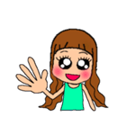 デカ目女子（個別スタンプ：16）