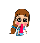 デカ目女子（個別スタンプ：37）