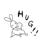 白黒のうさぎたち【普段づかい用】（個別スタンプ：5）