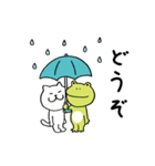 梅雨に蛙と猫とカタツムリ（個別スタンプ：10）