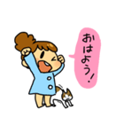 おだんごちゃん＆ねこちゃん（個別スタンプ：1）