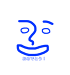 Face stamp 青バージョン（個別スタンプ：25）