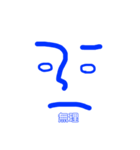 Face stamp 青バージョン（個別スタンプ：33）
