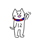 青と赤のサポーターねこさん。2（個別スタンプ：17）