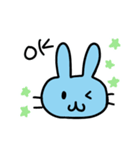 水色ウサギのスタンプ（個別スタンプ：7）