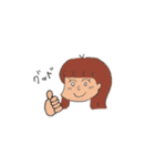 丸目女子（たまに男子）（個別スタンプ：1）