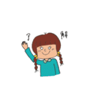 丸目女子（たまに男子）（個別スタンプ：2）