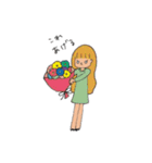 丸目女子（たまに男子）（個別スタンプ：17）