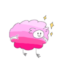 二足立ちの羊ちゃん（グラデピンク）（個別スタンプ：16）