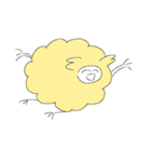 二足立ちの羊ちゃん（イエロー）（個別スタンプ：1）
