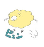 二足立ちの羊ちゃん（イエロー）（個別スタンプ：3）