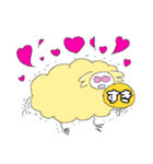 二足立ちの羊ちゃん（イエロー）（個別スタンプ：37）