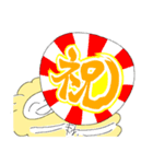 二足立ちの羊ちゃん（イエロー）（個別スタンプ：38）
