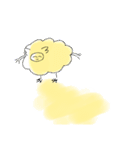 二足立ちの羊ちゃん（イエロー）（個別スタンプ：40）