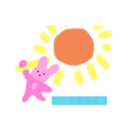 ほんわり可愛い ピンクラビット（個別スタンプ：3）