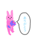 ほんわり可愛い ピンクラビット（個別スタンプ：5）