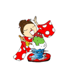 水玉・サルーちゃん！ 着物で登場！！（個別スタンプ：24）