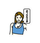 フィットネスジムでジャンプ1トランポリン（個別スタンプ：24）