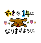 トイプードルのお祝いスタンプ（個別スタンプ：6）
