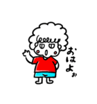 クルクルヘアの女の子（個別スタンプ：1）